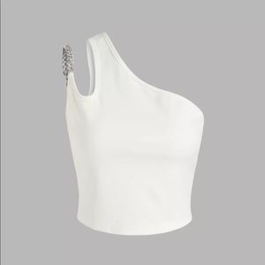 White one shoulder top